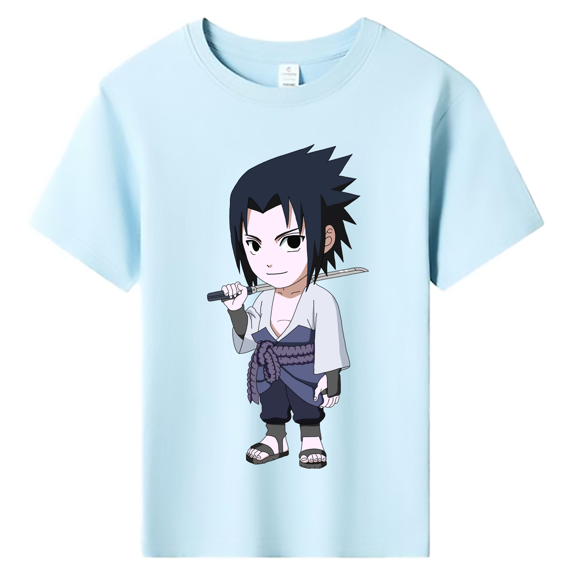 （画像用） NARUTO -ナルト- うちは サスケ Uchiha Sasuke 綿100％キッズTシャツ（フロントプリント）